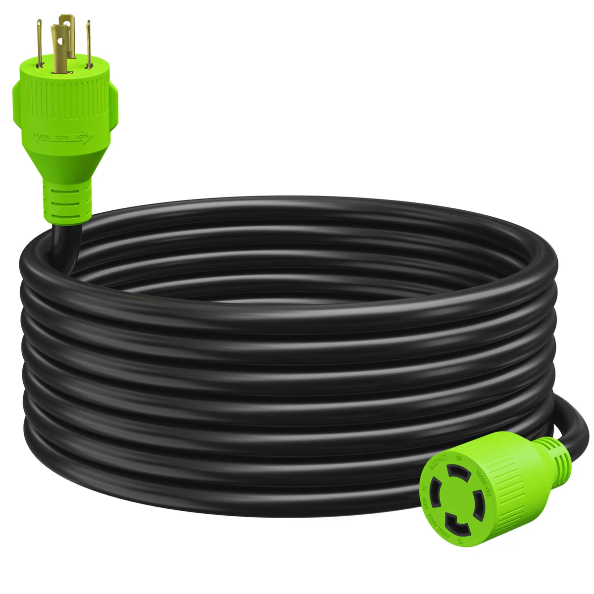 Generator Extension Cord 25 Ft 4 Prong Power Cable 10 4 30 Amp