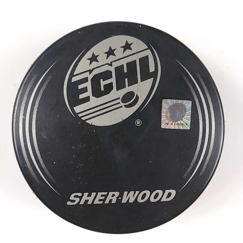 Disco de hockey autografiado ECHL Chicago Express Player #25 - Imagen 2 de 2