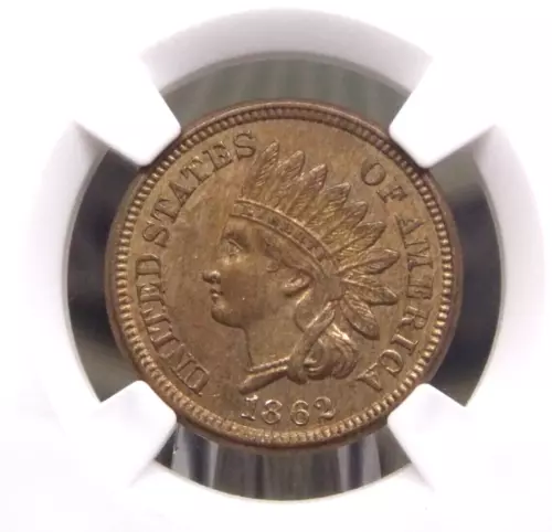 1862 Indian Head Cent Penny 1c NGC MS62 #005 Unc Uncirculated ECC&C, Inc.