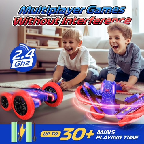 DEERC DE84 Spider Double Sided Mini RC Stunt Car 4WD Off Road 360° Rotating Car - Picture 5 of 7