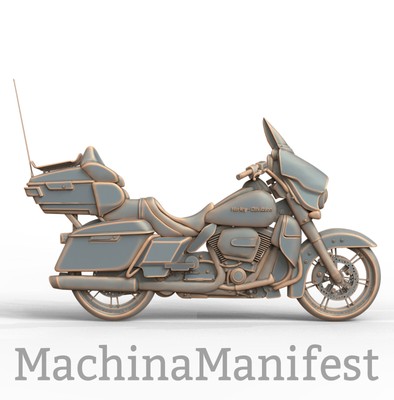 3D Model STL File for CNC Router/Laser & 3D Printer 2737. MOTORCYCLE