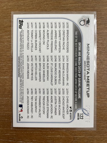 2022 Topps Baseball Factory Set Foil Board #122 Minnesota Meetup /875 Ohtani MLB - Bild 7 von 11