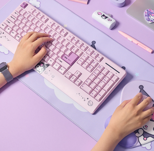 Sanrio Kuromi Palm Rest Wireless Keyboard Mouse Combo Set - Picture 2 of 15