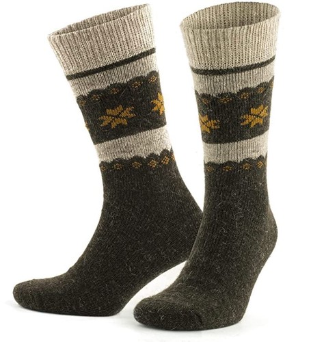 Calcetines de lana de alpaca 2 pares calcetines térmicos naturales de invierno para hombre mujer gris marrón - Imagen 8 de 16