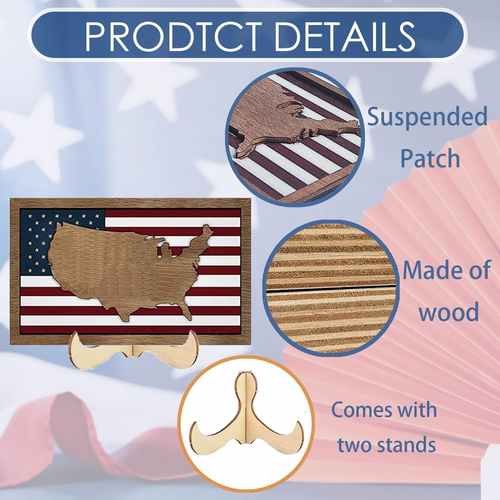 Patriotic Memorial Day Tiered Tray Decorations Set for Home Kitchen 4Th of July - Picture 4 of 12