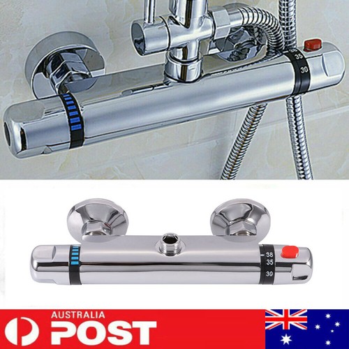 Wall Mounted Copper Thermostatic Exposed Bar Shower Mixer Valve Tap 1/2