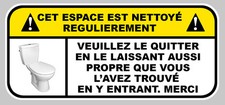 WC CLEAN TOILET WARNING 15cmX7cm STICKER STICKER (WA023)
