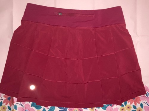 LULULEMON PACE RIVAL SKIRT II FOUR-WAY STRETCH SKORT STAR RUBY SIZE 4 TALL UK 8 - Picture 4 of 24