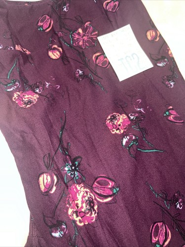 Lularoe TC2 Tall Curvy Leggings Purple Pink Pansy Peony Roses Iris 🌹 18-22 New - Picture 9 of 9