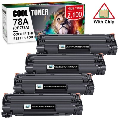 4 Pack CE278A Toner Cartridge For HP LaserJet Pro 78A P1606dn P1606 M1536dnf MFP