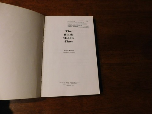 VERY RARE THE BLACK MIDDLE CLASS SIDNEY KRONUS (The Merrill Counseling Series) - Imagen 2 de 7