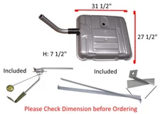 1949 1957 Pontiac Chevrolet Buick Fuel Tank 13.5" offset with 5/16" Line