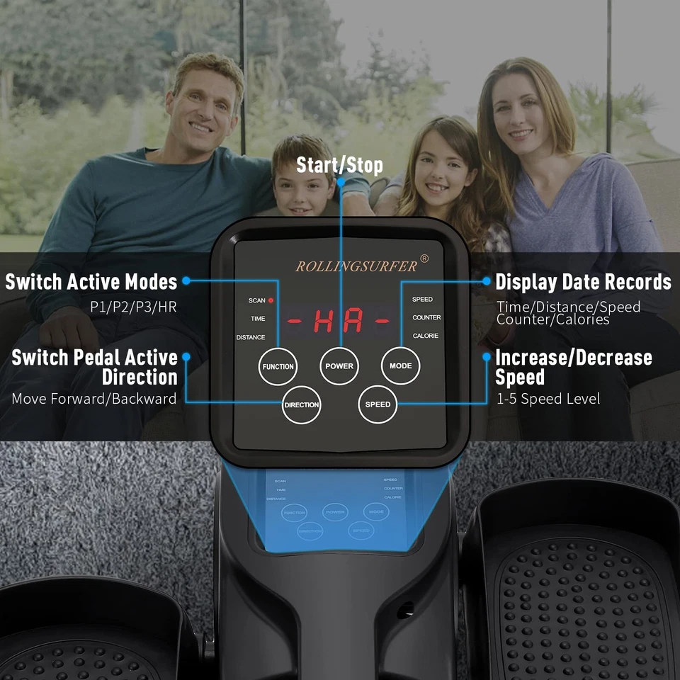 Under Desk Elliptical Machine, Adjustable Speeds Elliptical Trainer with Remo... - Image 4 of 4