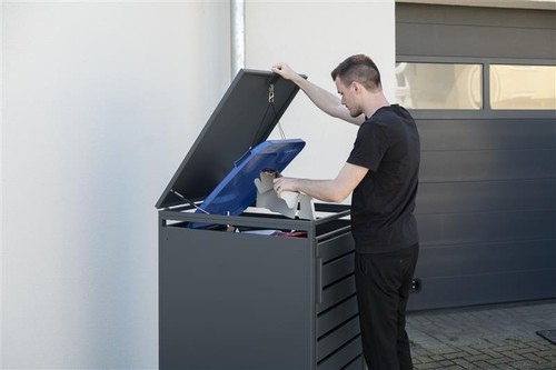 Westmann Mülltonnenbox Kubus | 240L | Anthrazit, wetterfest, platzsparend, mit G - Bild 3 von 10