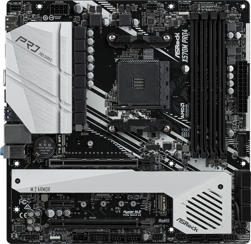 For ASROCK X570M Pro4 Motherboard AMD X570 DDR4 128G DP HDMI USB-C PCIe 4.0 mATX - 第 1/4 張圖片