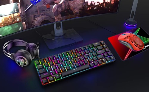 T8 Gaming Set Keyboard+Mouse+Mouse pad Combo, 60% Mini Mechanical Keyboard, RGB - Picture 12 of 16