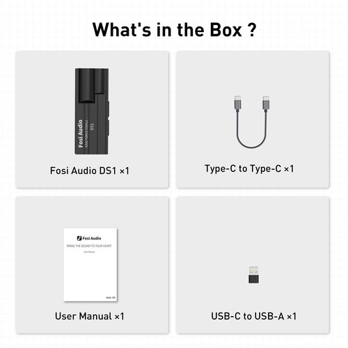 Fosi Audio DS1 DSD512 HiFi DAC Kopfhörerverstärker Mini Audio USB Amp 3,5/4,4 mm - Bild 7 von 7