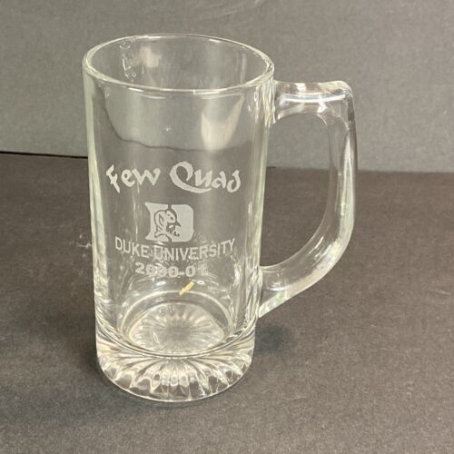 Vintage Duke Blue Devils Few Quad 2000-01 NCAA Beer Mug Stein Glass Never Used - Picture 2 of 15