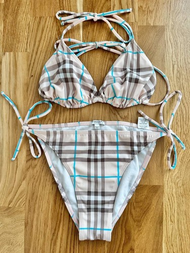 Burberry Damen Bikini Badeanzug rosa Nova Check Zweiteiler Größe XL