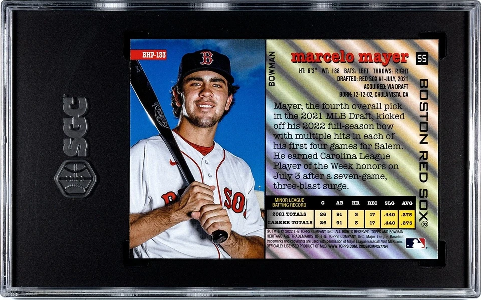 Marcelo Mayer - 2022 Bowman Heritage #BHP-133 SGC 10 - Image 2 of 2