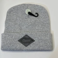 Beyond Clothing Diamond Patch Beanie Heather Gray Pinstripe One Size Wool Blend