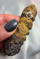 Large 3.4" 102g Prophecy Stone Z "Silver Metal Glyphs Wand" Egyptian Meditation