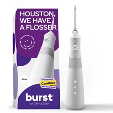 BURST Electric Water Flosser for Teeth Cleaning (3 Modes/White) | Cordless | ...