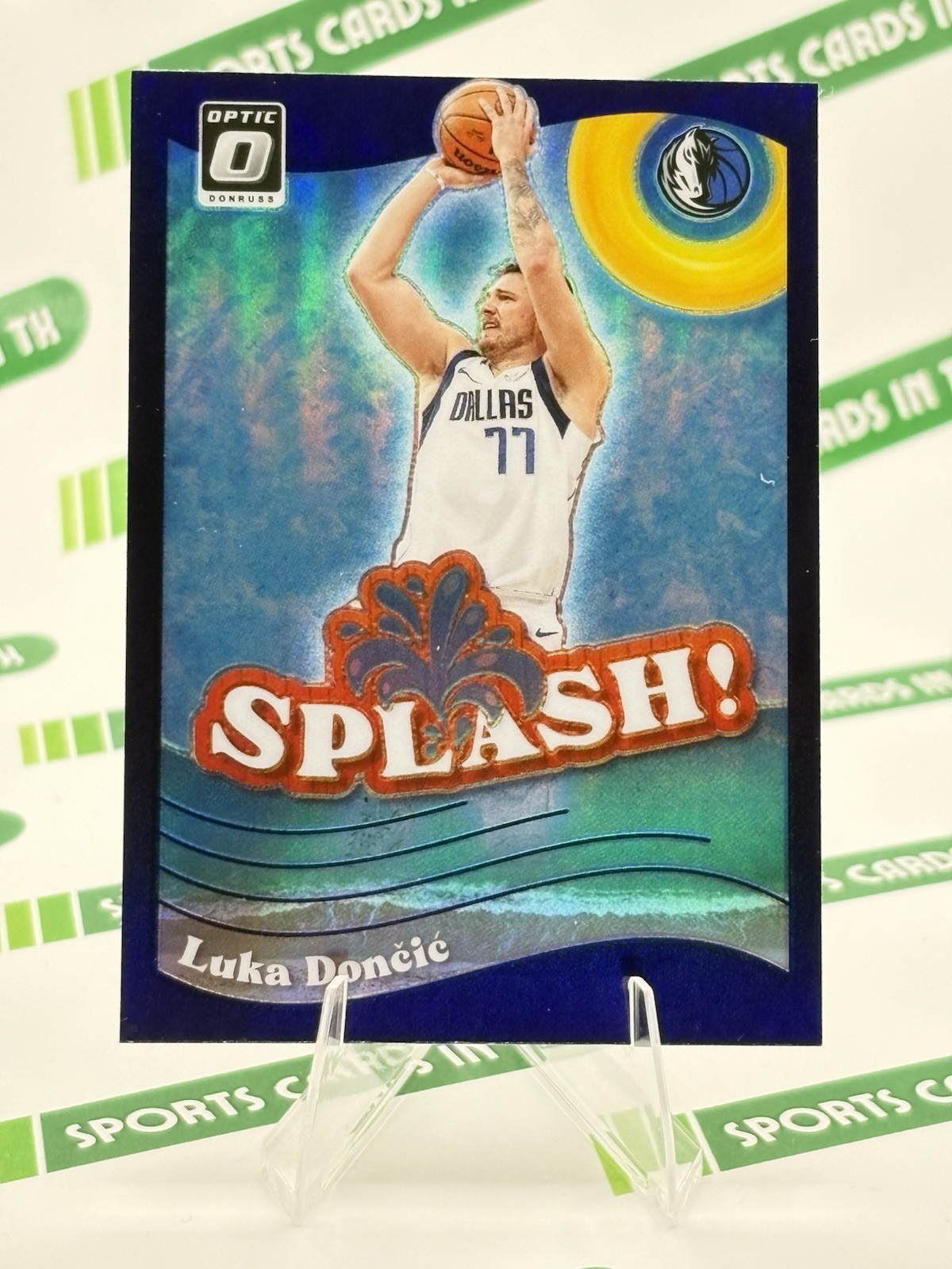 Luka Doncic 2023-24 Donruss Optic #5 Splash! Insert Purple Prizm - Mavericks