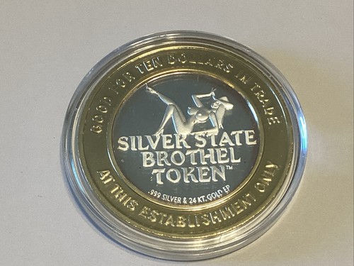 Brothel Silver Strike $10 Token .999 Fine Silver Nevada, Shady Lady Ranch - Picture 3 of 4