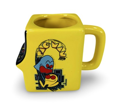 Pac-Man Video Arcade Game Shaped Mug Yellow Ceramic Coffee Cup Paladone Gamer