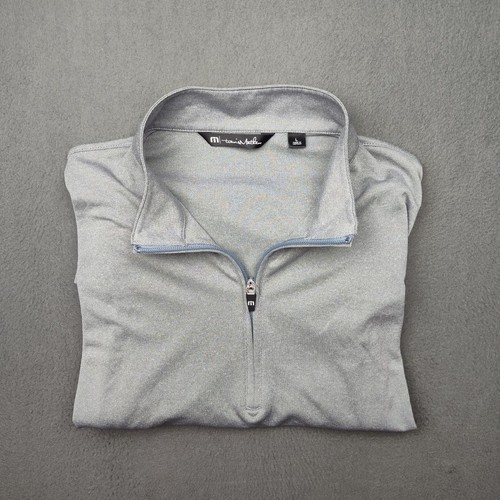 Travis Mathew Pullover Herren Large grau Viertelreißverschluss Golf Performance TM1MY397