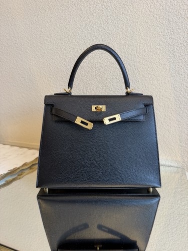 Hermes Kelly 25 Black Seller Ghw