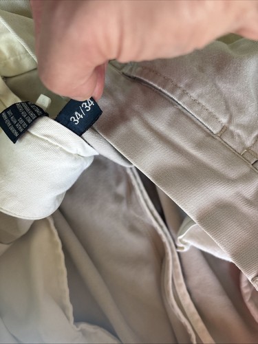 Pantalones Polo Ralph Lauren Prospect Para Hombre 34x34 Marrón Chino Recto Informal Preppy - Imagen 5 de 10