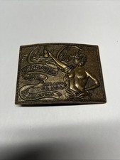 Vintage Coca Cola coke brass lady tiffany foundry belt buckle. Atlanta Ga USA