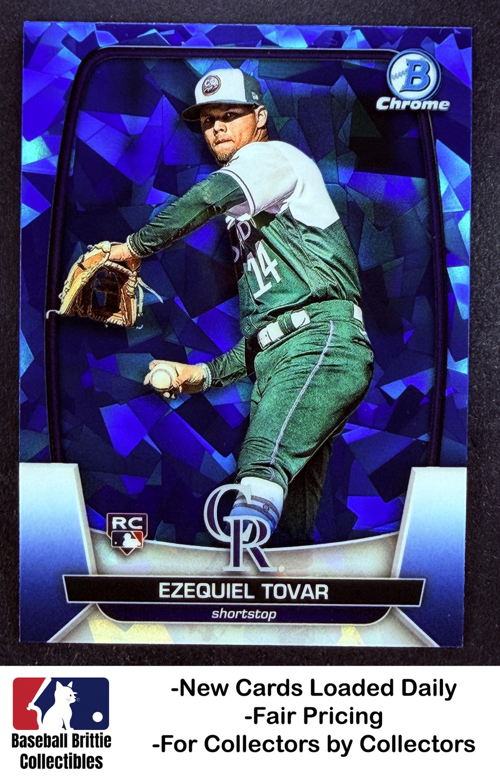2023 Bowman Chrome Sapphire #23 Ezequiel Tovar RC Rookie Colorado Rockies