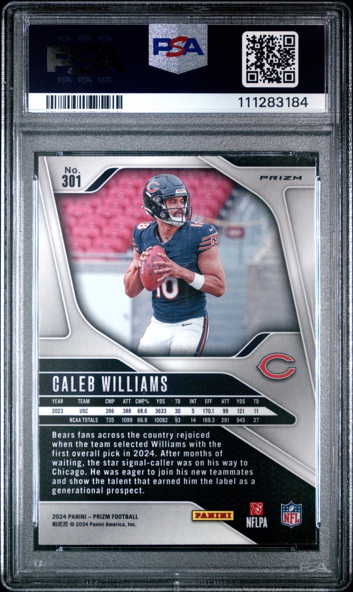 マーカス ラッシュフォード Panini Prizm Silver PSA 9 2024 PANINI PRIZM SILVER PRIZM #301 CALEB WILLIAMS ROOKIE RC