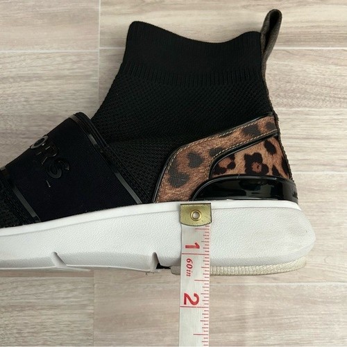 Michael Kors Textured Knit Black Animal Print Stretch Bootie Boot Sneaker 8 - Picture 5 of 8