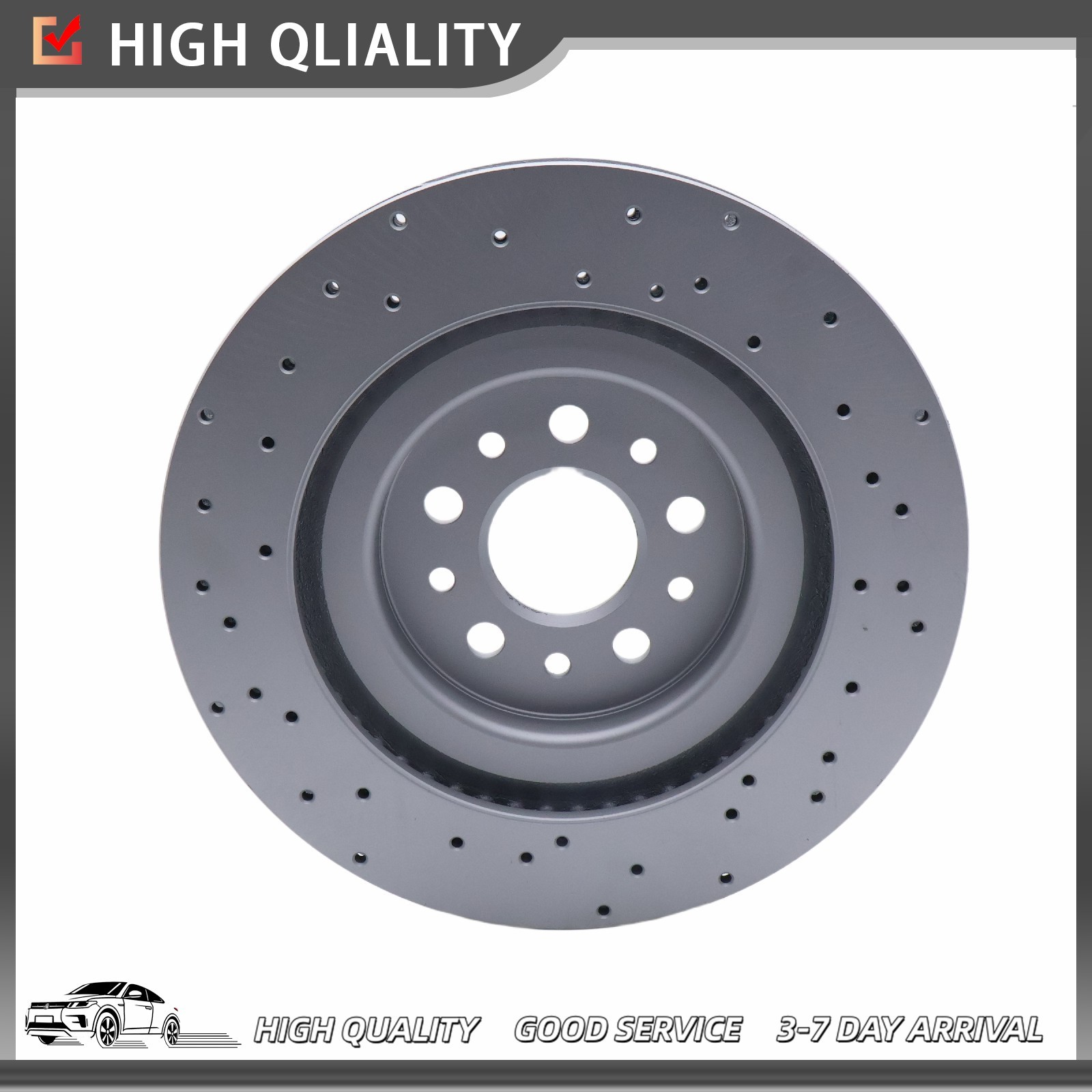 4Pcs Rear Front Brake Rotor w/ Holes Fit Maserati Quattroporte Ghibli 2017+