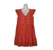 Ann Taylor Loft Babydoll Dress Floral Eyelet Sz 4 Tiered Cotton Boho Cottagecore