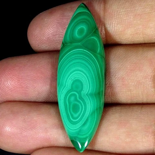 38.80Cts 100% Natural Malachite Marquise Cabochon Gemstone 14X48X5MM