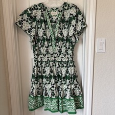 Anthropologie Somerset Mini Dress, Green, Black, White, Size 1X 