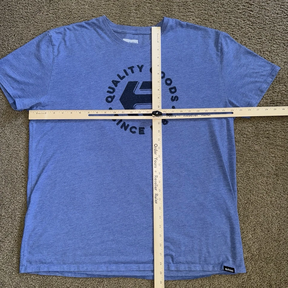 Camisa Etnies De Colección Para Hombres 2XL Patinador Skateboarding Y2K Clásica Logo Camiseta Azul 00s Foto 3 de 4