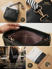 Leather Crossbody Messenger Bag Black with Trendy Zebra Pattern Guitar Strap