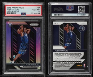 2018-19 Panini Prizm Silver Prizm Josh Okogie #37 PSA 10 GEM MT Rookie RC