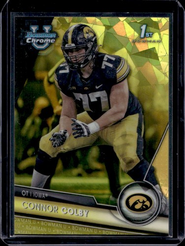 2023 Bowman U Chrome Sapphire Connor Colby Yellow #67/75 Hawkeyes