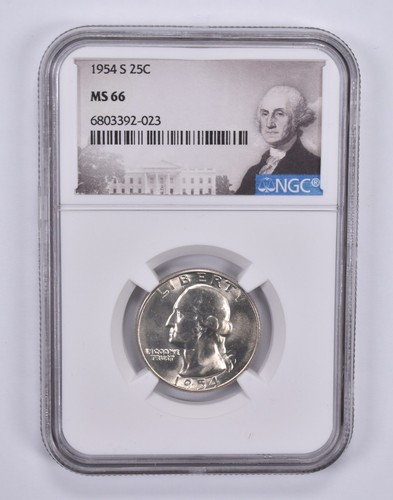 MS66 1954-S Washington Quarter NGC Special Label *3920