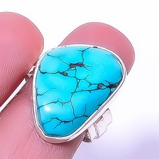 Turquoise - Tibetan Handmade 925 Sterling Silver Jewelry Ring s.9 T94 A373