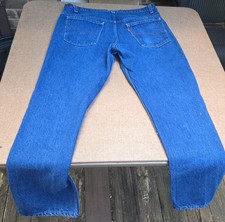 Levi's Vintage 80s Made In USA Orange Tab Jeans, Mens roughly about 34 x 39