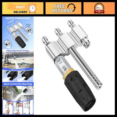 Adjustable 3-in-1 Soft Wash Nozzle, M5 Twist Tip, 0-60° Spray for Pressure Washe