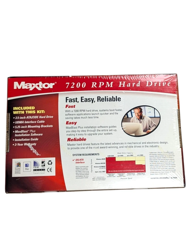 Maxtor DiamondMax Plus Internal Hard Drive 40 GB 3.5 L01J0 Ultra ATA/133 SEALED - Image 4 of 4